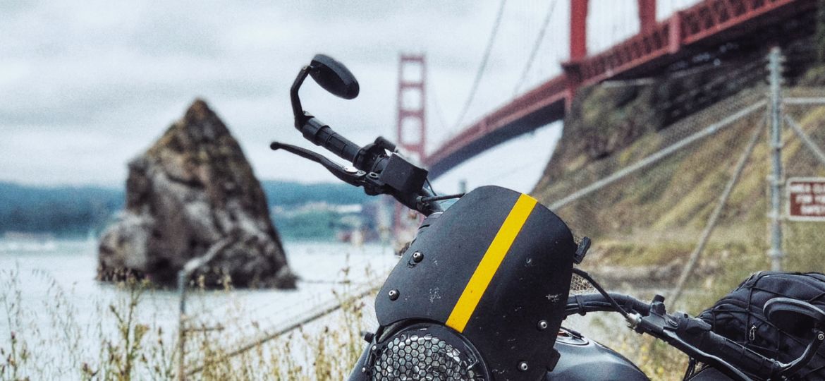 Ducati Scrambler Full Throttle at Golden Gate Bridge